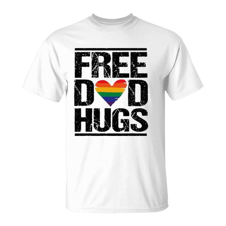 Mens Free Dad Hugs  Lgbtq Pride Stepfather Daddy Papa Design T-Shirt