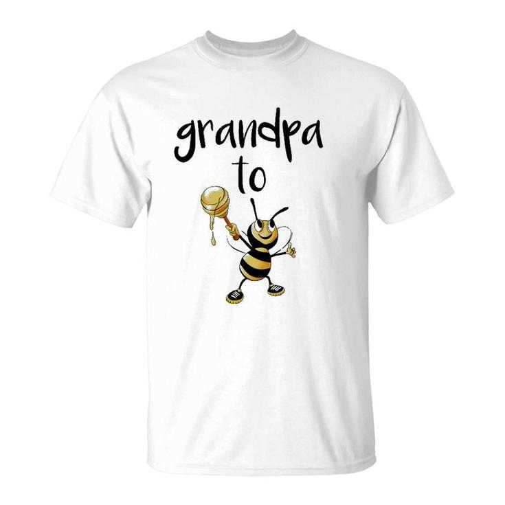 Mens Grandad To Be Grandpa To Bee Baby Announcement Gift T-Shirt