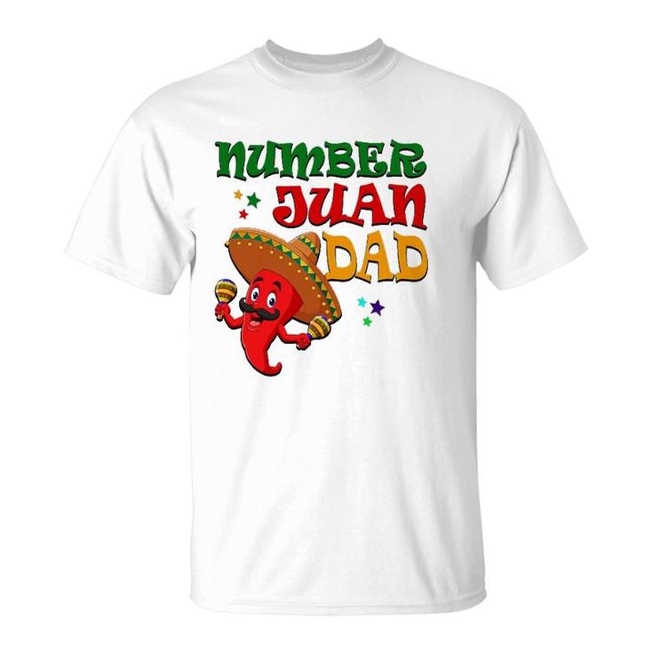 Mens Numbers Juan Dad Funny Spanish Dad Best Dad Ever Mexican T-Shirt