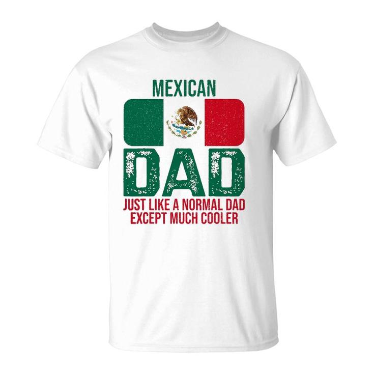Mens Vintage Mexican Dad Mexico Flag Design For Father's Day T-Shirt