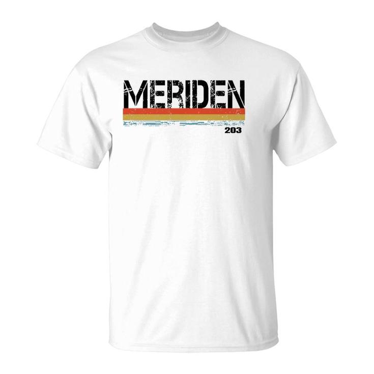 Meridan Conn Area Code 203 Vintage Stripes Gift & Sovenir T-Shirt