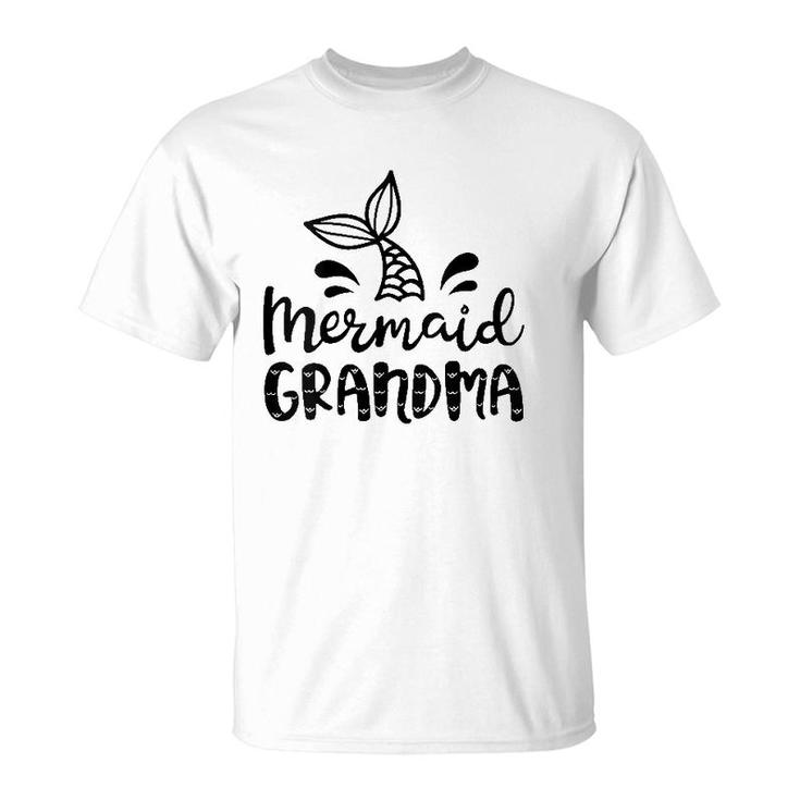 Mermaid Grandma Funny Grandmother Family Matching Birthday T-Shirt