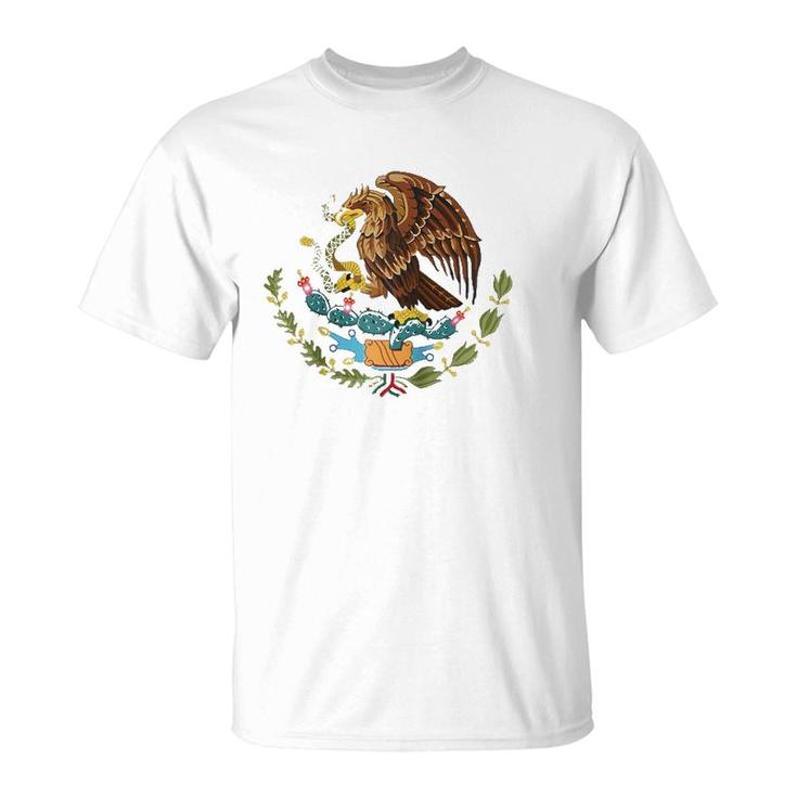 Mexico Independence Eagle Snake Design Cartoon Mexican Raglan Baseball Tee T-Shirt