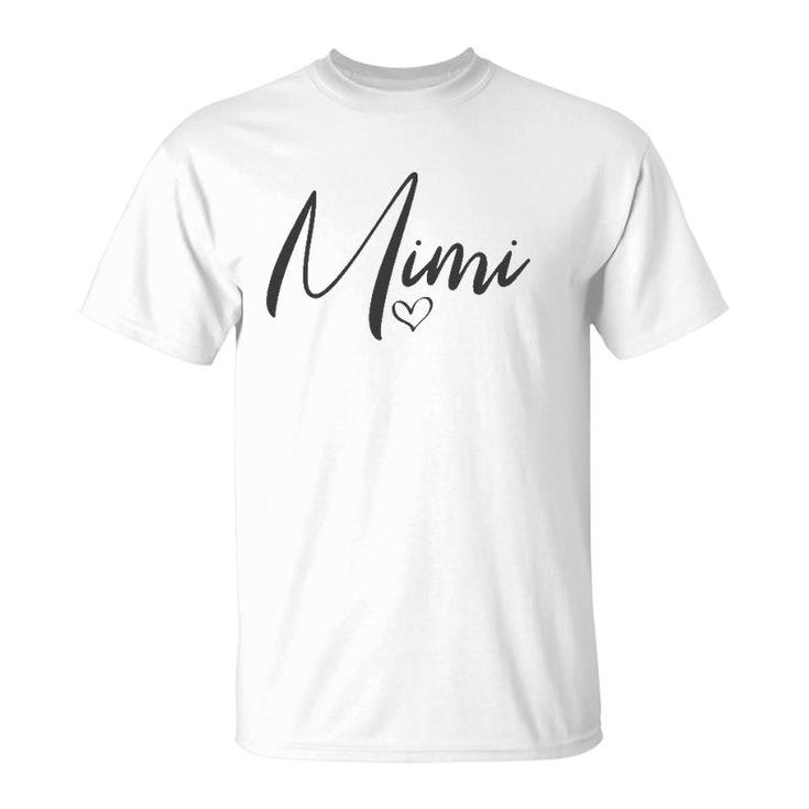 Mimi Heart For Grandma Women Christmas Mother's Day T-Shirt