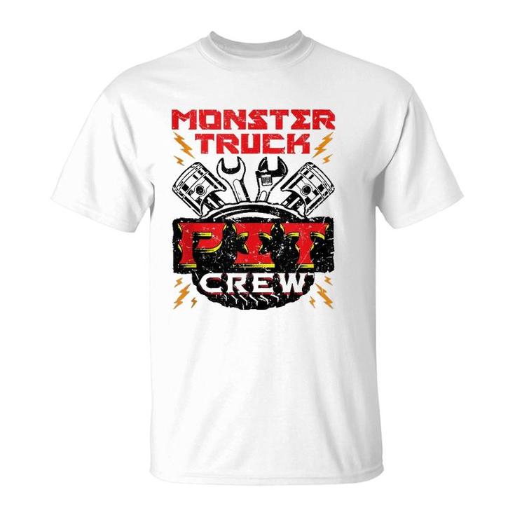 Monster Truck Pit Crew Men Boys Jam Rally  T-Shirt