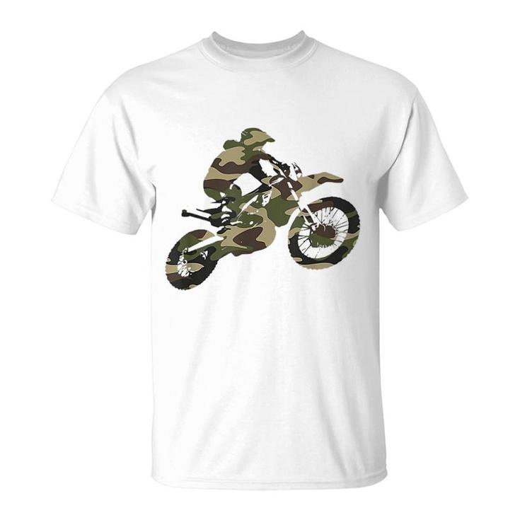 Motocross Dirt Bike Camo T-Shirt