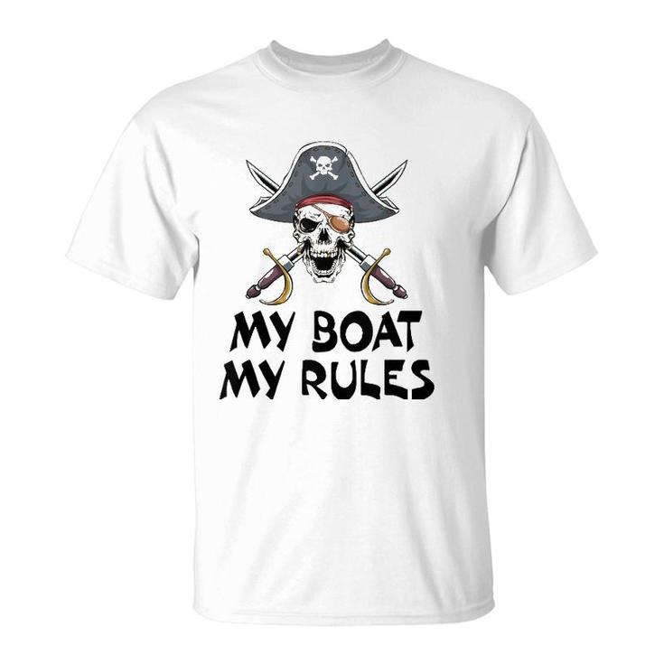 My Boat My Rules Pirate Novelty Halloween  T-Shirt