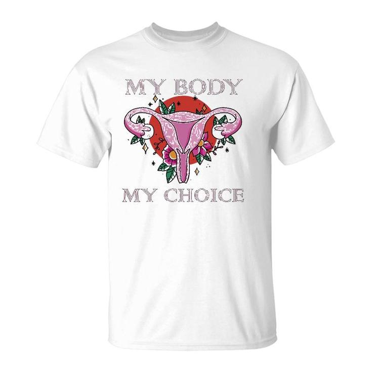 My Body Makes It My Choice Uterus Finger Pro Women T-Shirt
