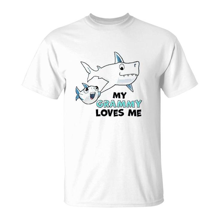 My Grammy Loves Me With Cute Sharks Baby T-Shirt
