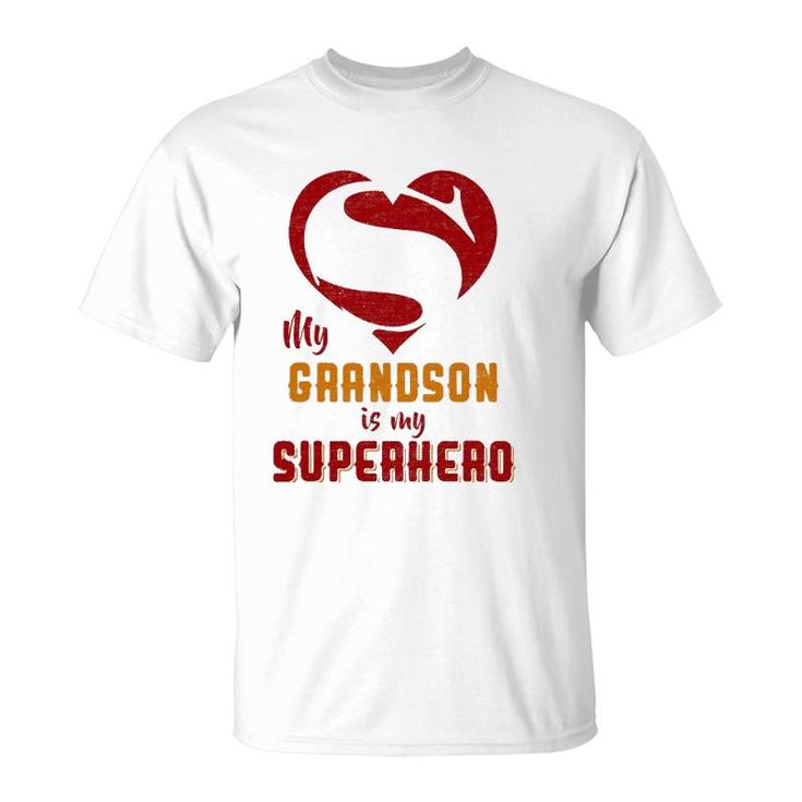 My Grandson Is Superhero Gift Mother Father Day T-Shirt