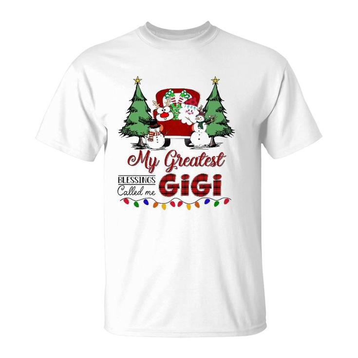 My Greatest Blessings Called Me Gigi Snowman Car Christmas T-Shirt