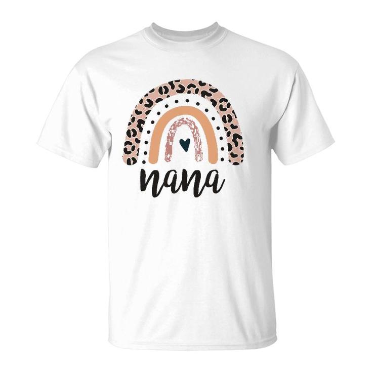 Nana Leopard Rainbow Grandmother Cheetah Print Graphic T-Shirt