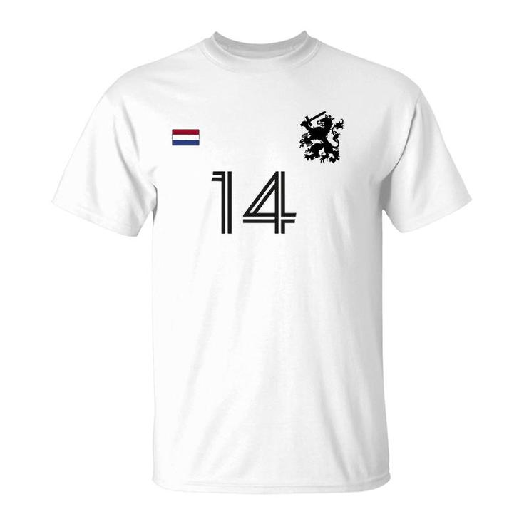 Netherlands Soccer Jersey Team Crest 14 Holland Dutch Lion T-Shirt