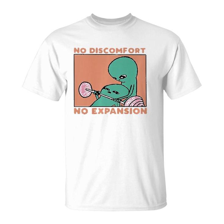 No Discomfort No Expansion Funny Training  T-Shirt
