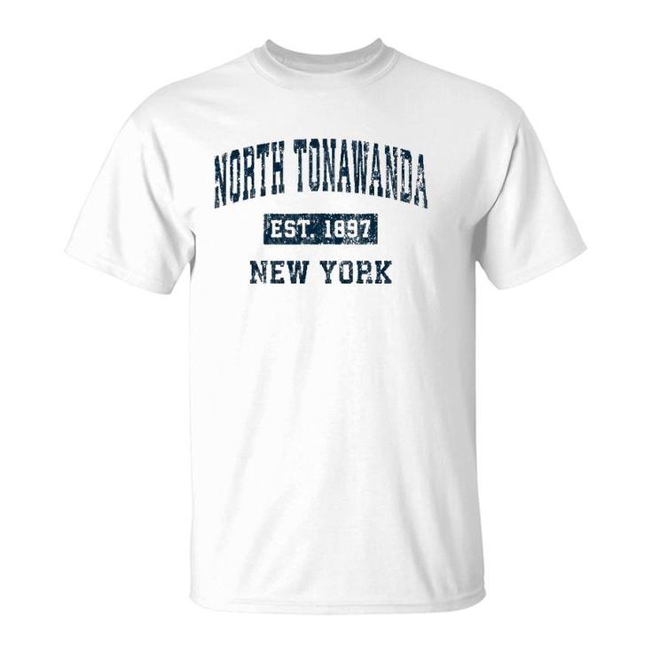 North Tonawanda New York Ny Vintage Sports Design Navy Print T-Shirt