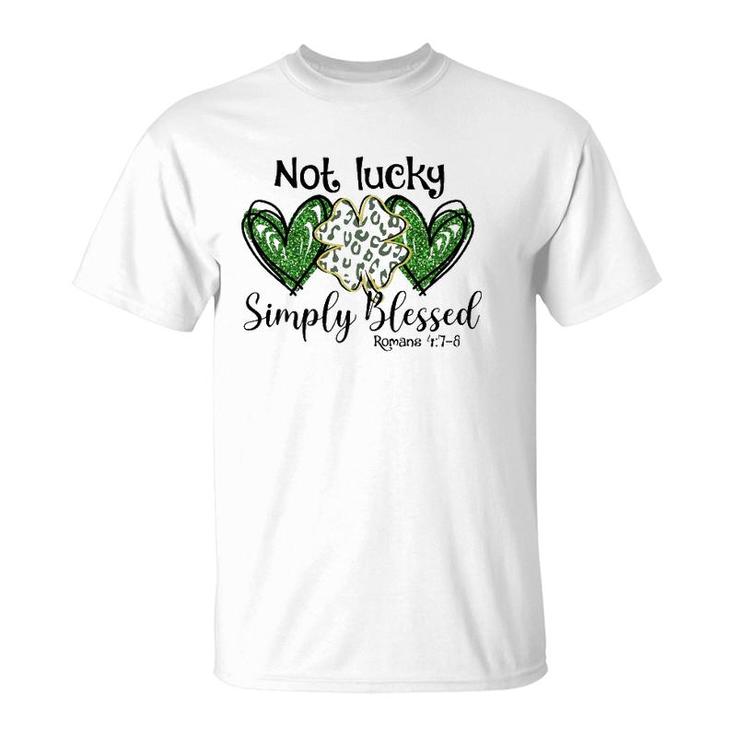 Not Lucky Just Blessed Leopard Shamrock St Patrick Day Irish Premium T-Shirt
