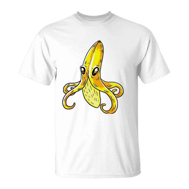 Octopus Banana Yellow Funny Humor Fruit Pun Lover Gift T-Shirt