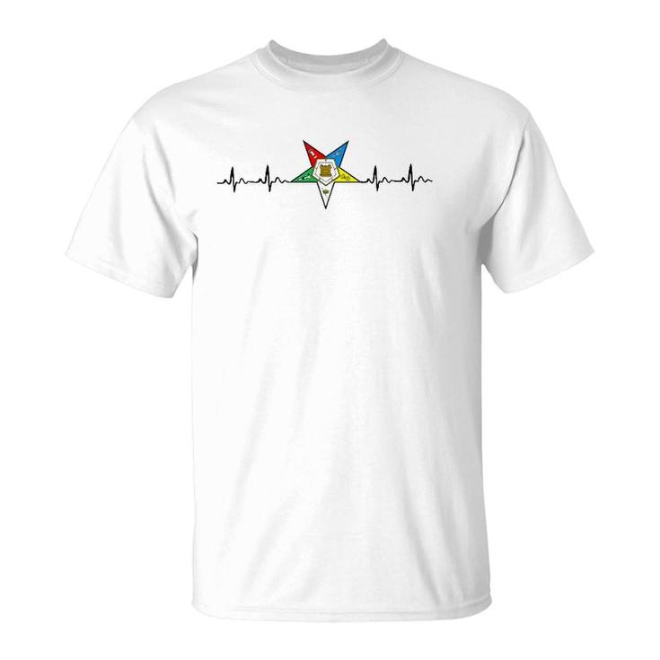 Oes Heartbeat Order Of The Eastern Star Ekg T-Shirt