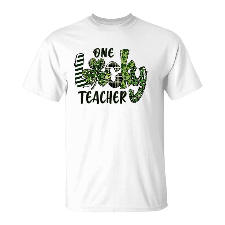 One Lucky Teacher  School Teachers Gift St Patricks Day T-Shirt