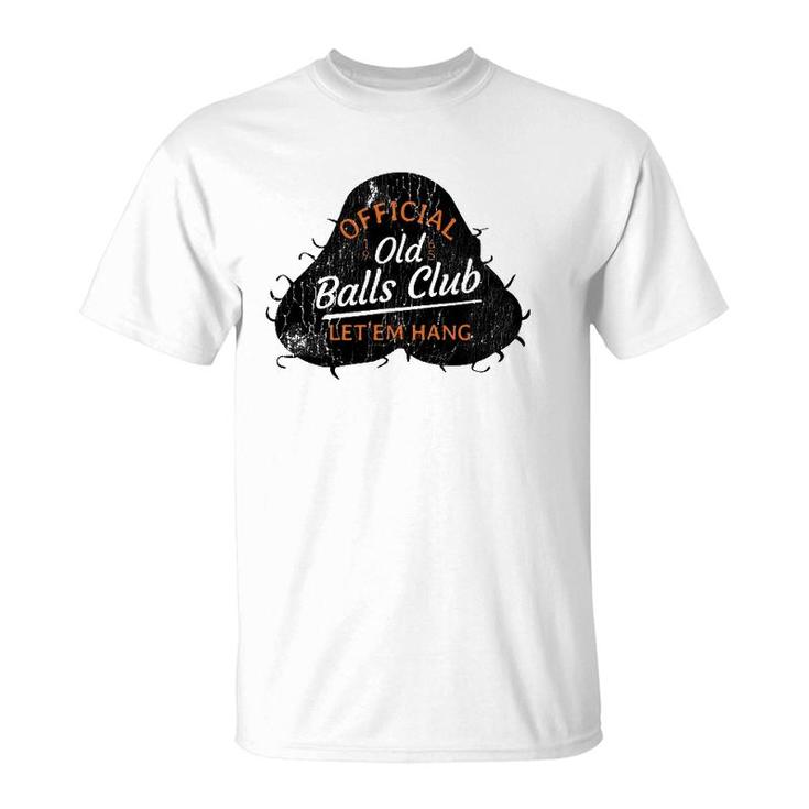 Over The Hill 55 Old Balls Club Distressed Novelty Gag Gift T-Shirt