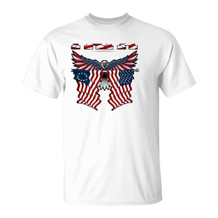Papa American Flag Eagle Father's Day Gift T-Shirt