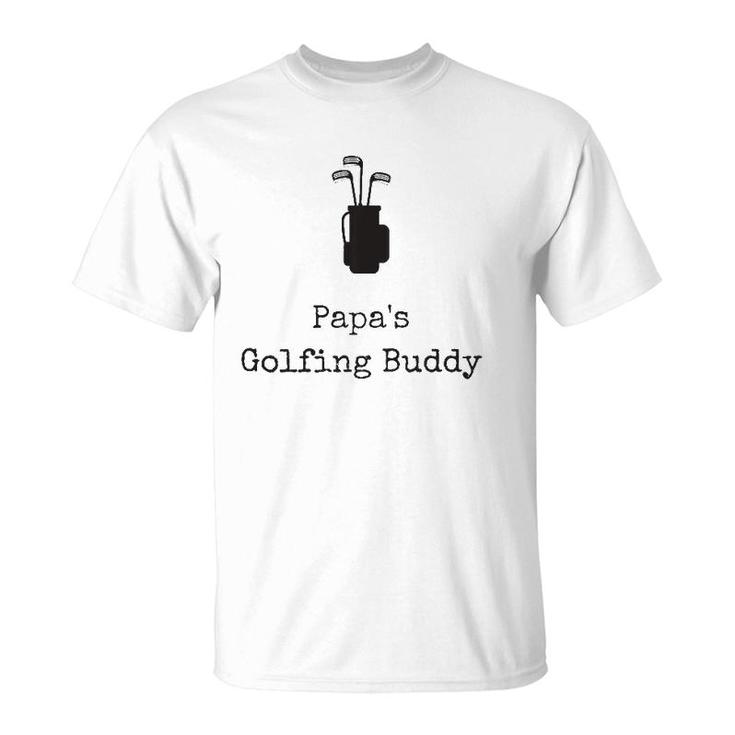 Papa's Golfing Buddy With Golf Clubs & Bag Kids T-Shirt