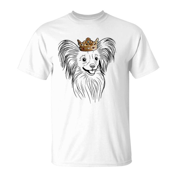 Papillon Dog Wearing Crown Dog Lover Gift T-Shirt