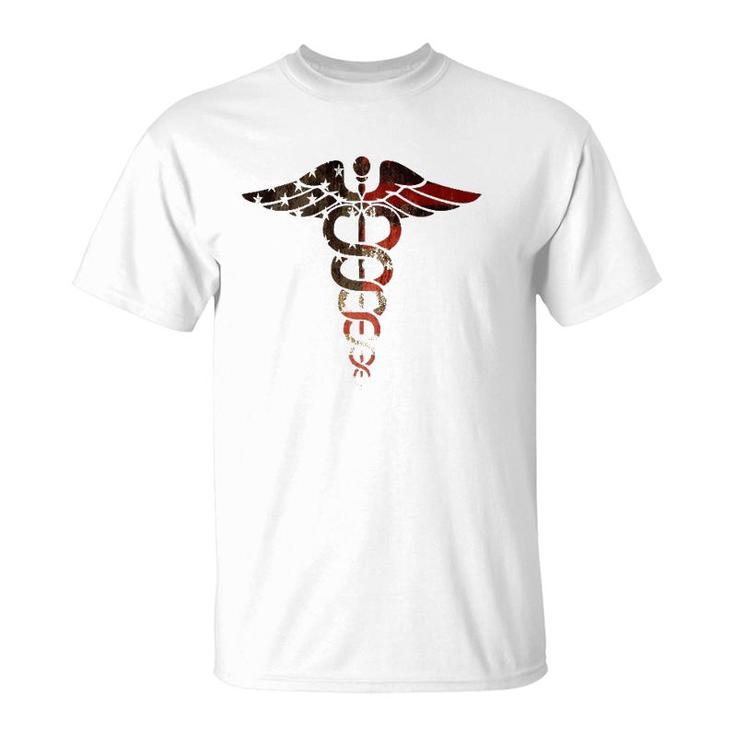 Patriotic Flag Caduceus-Great For Nurses, Dr's, Emt, Medic T-Shirt