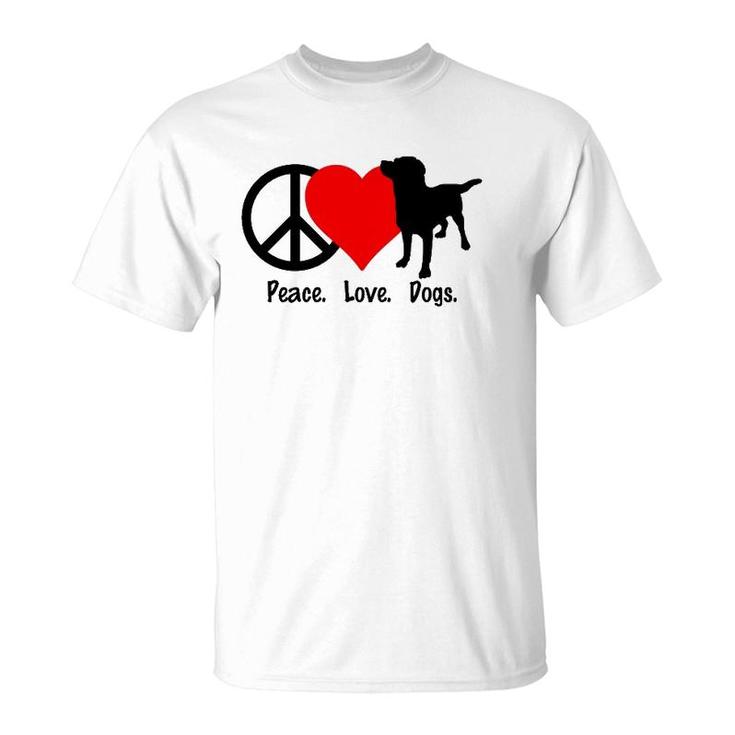 Peace Love Dogs  Tee Dog Puppy T-Shirt