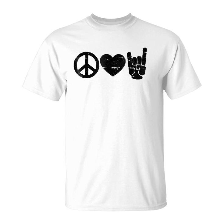 Peace Love Rock And Roll - Rock And Roll S T-Shirt