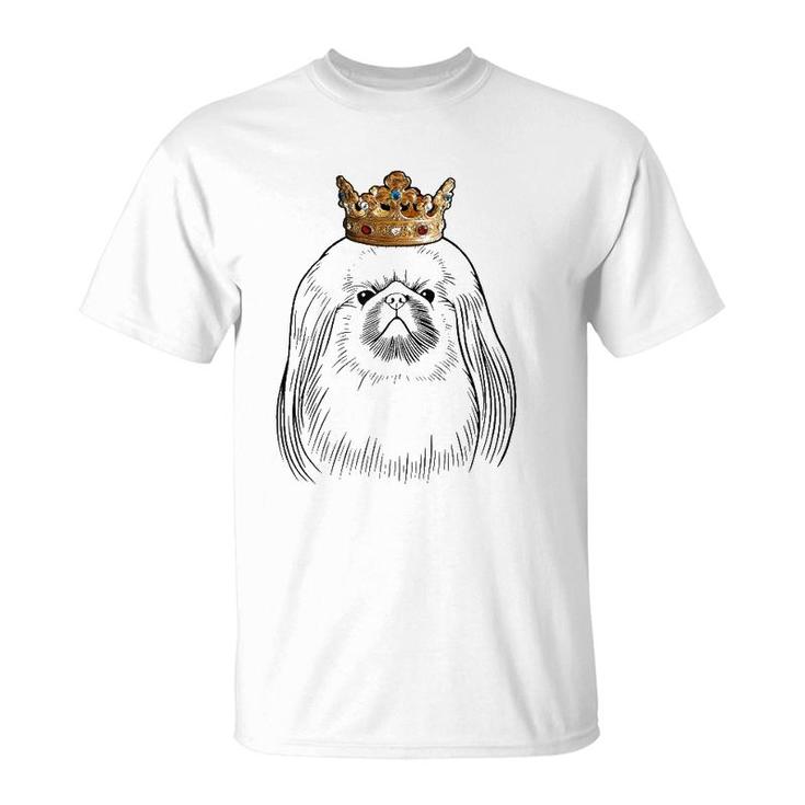 Pekingese Dog Wearing Crown  T-Shirt