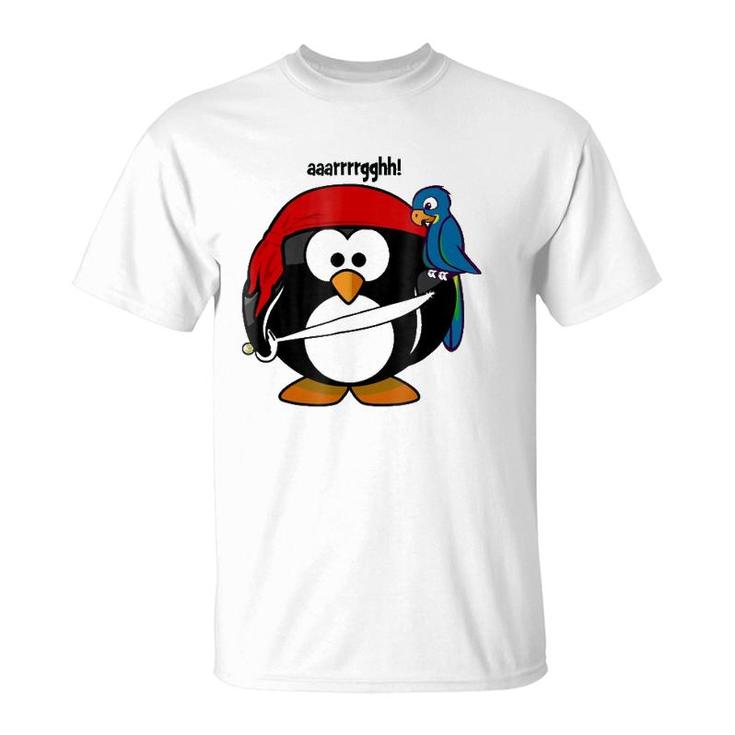 Penguin Pirate With A Parrot - Kids Or Adults T-Shirt