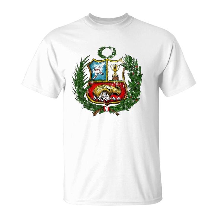 Peruvian Soccer Team Vintage Jersey Coat Of Arms T-Shirt