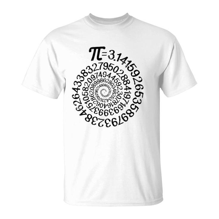 Pi  314 Spiral Math Science Geek 314 Pi Day Stem Teacher T-Shirt