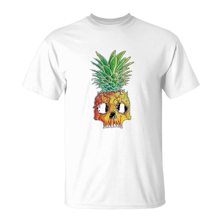 Pineapple Skull Aloha Beaches Hawaiian Hawaii Goth T-Shirt