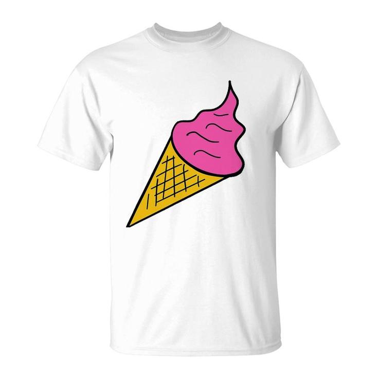 Pink Ice Cream Funny Art Print Tee Clothing Love T-Shirt