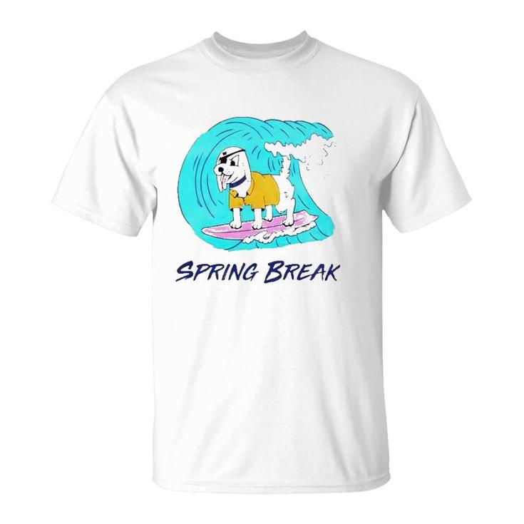 Pirate Dog Spring Break Surfing Dog Beach Vacation T-Shirt