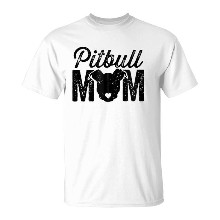 Pit Bull Mom Dog Lover Mother's Day Pitbull Face Zip T-Shirt