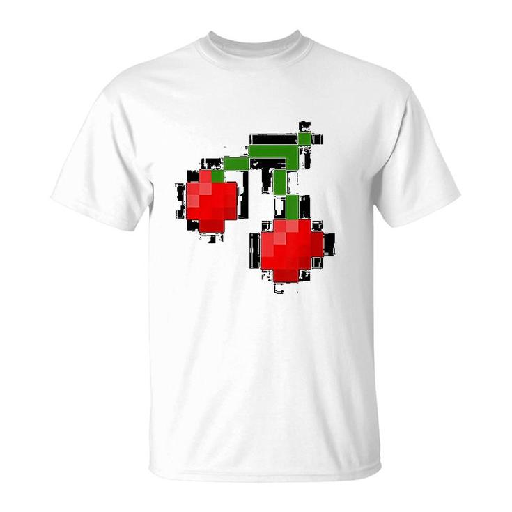 Pixel Cherries  8 Bit Video Game Graphic T-Shirt