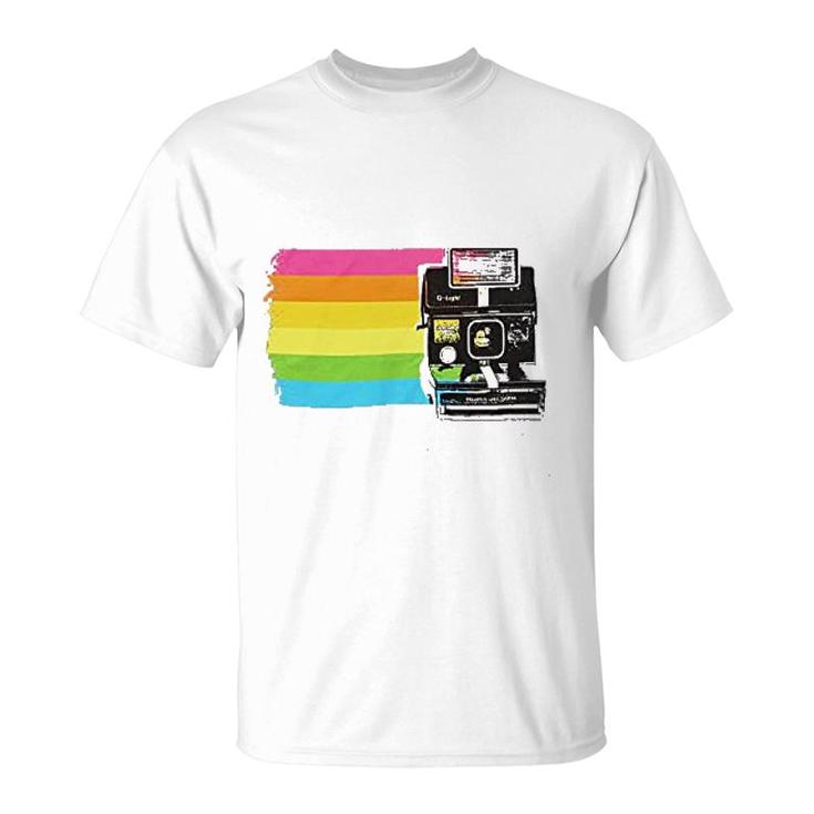 Polaroid Land Camera Color Stripe T-Shirt