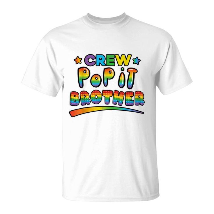 Pop It Birthday Crew Brother Of Birthday Girl Boy Fidget  T-Shirt
