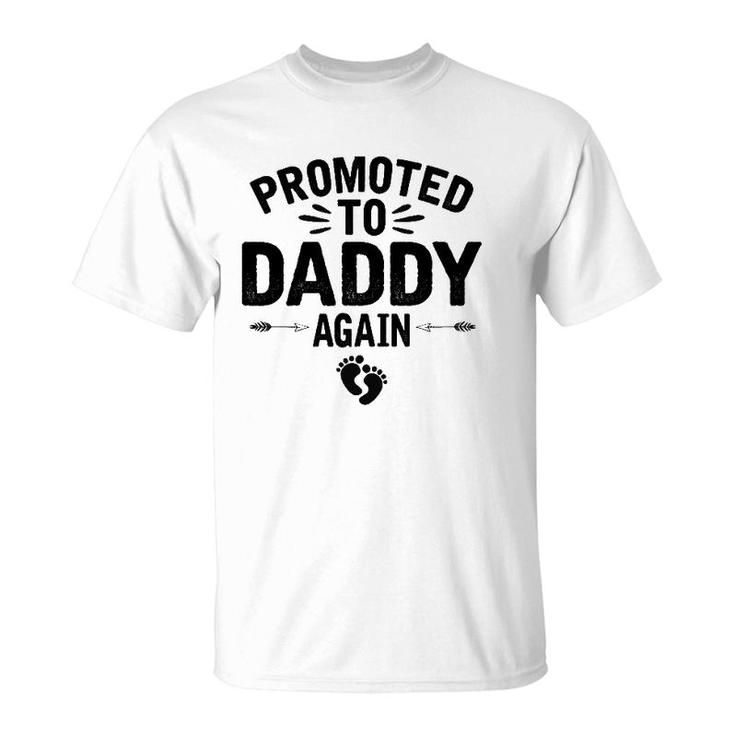 Promoted To Daddy Again Vintage Father's Day  For Dad T-Shirt