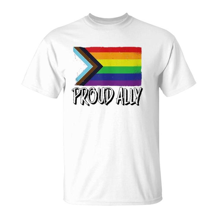 Proud Ally Pride Month Lgbtq Black Pride Flag  T-Shirt