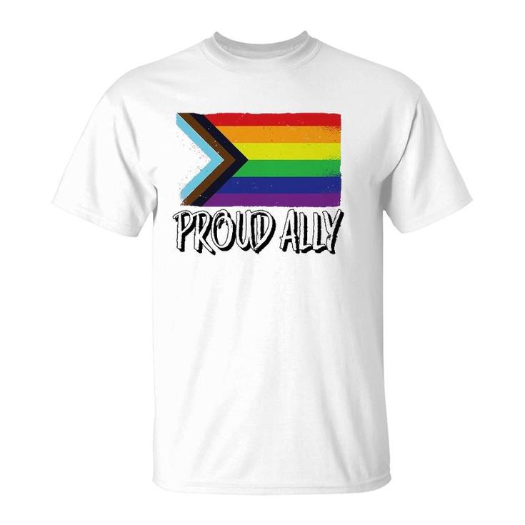 Proud Ally Pride Month Lgbtq Black Pride Flag T-Shirt