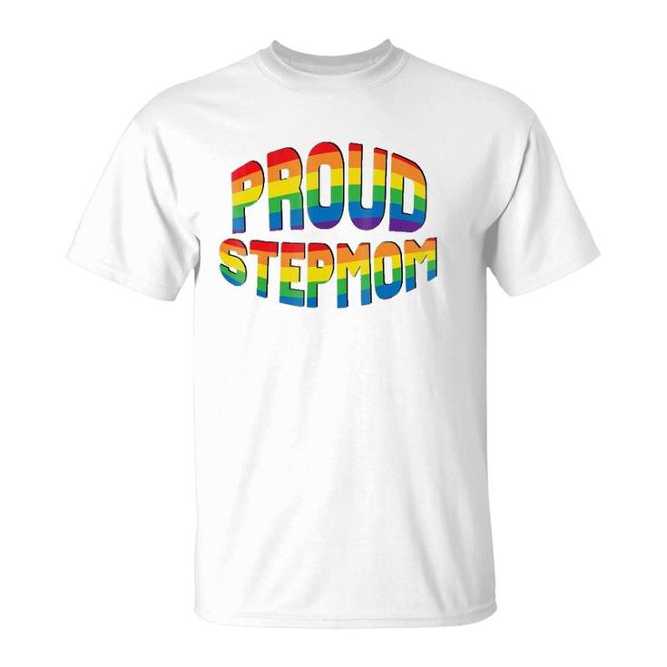 Proud Stepmom Lgbtq Pride Rainbow Flag Allies Ally T-Shirt