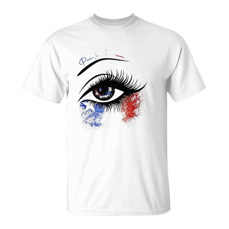 Puerto Rican Women Gift Puerto Rican Flag Eye T-Shirt