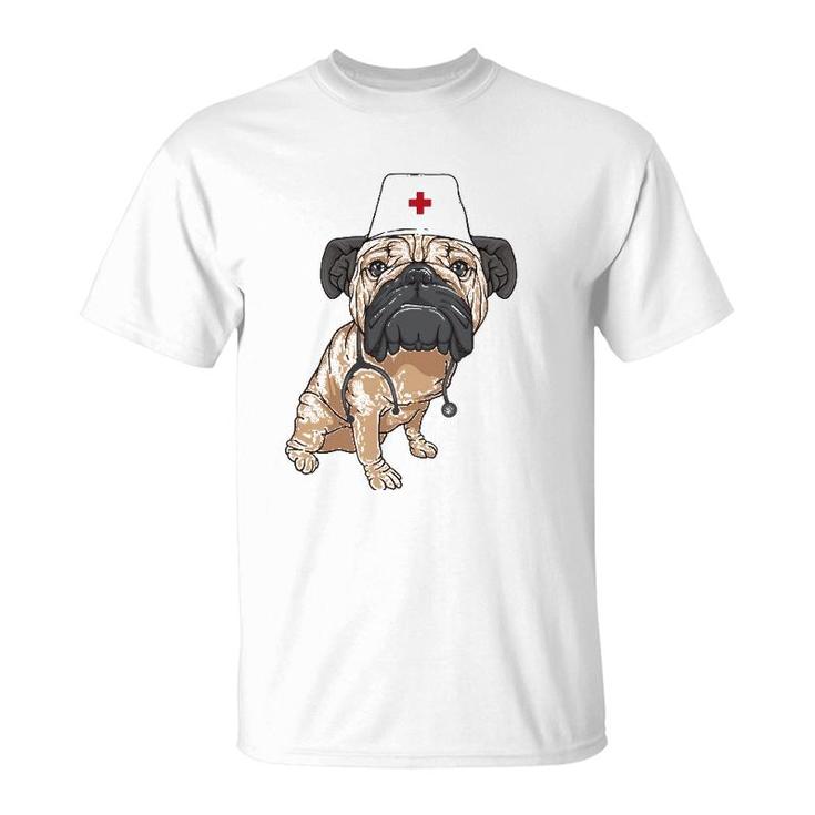 Pug Nurse  Cool Nurse Dog Lover Gift T-Shirt