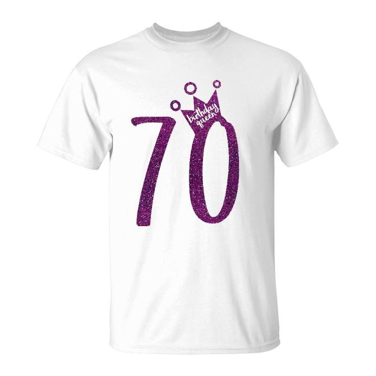 Purple 70Th Birthday  70Th Birthday Queen T-Shirt