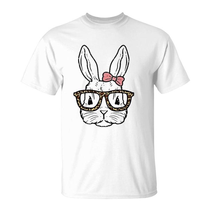 Rabbit Bunny Wearing Leopard Glasses Cute Easter Girls Women Tank Top T-Shirt
