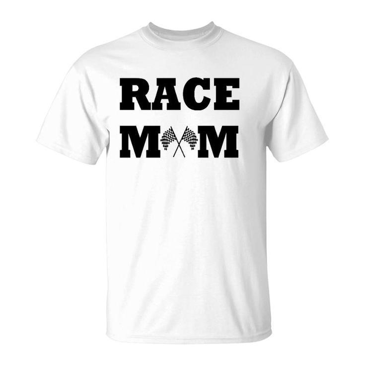 Race Mom Checkered Flag Life Racing Dirt Track Race Gear T-Shirt